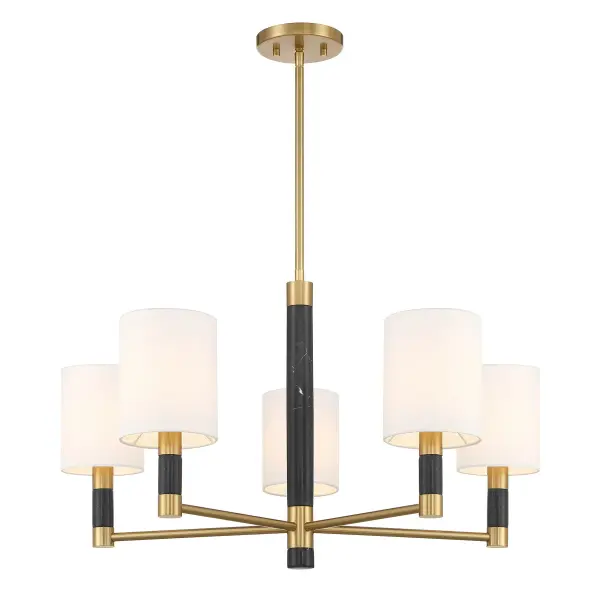 Conrad 5-Light Chandelier in Warm Brass - Image 3