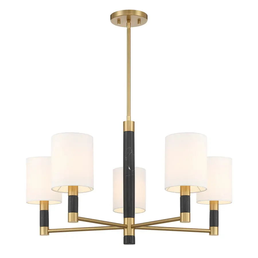 Conrad 5-Light Chandelier in Warm Brass - Image 3