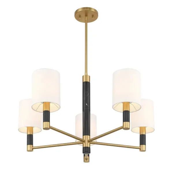 Conrad 5-Light Chandelier in Warm Brass - Image 4