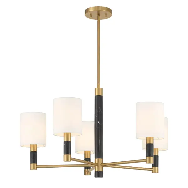 Conrad 5-Light Chandelier in Warm Brass - Image 5