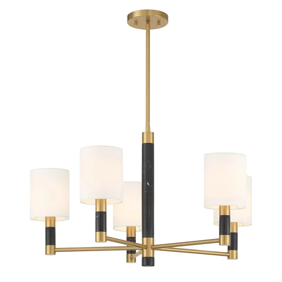 Conrad 5-Light Chandelier in Warm Brass - Image 5
