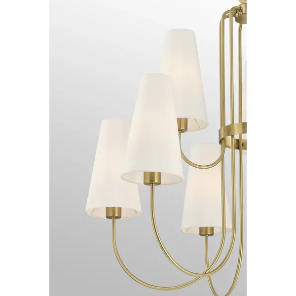 Wilkes 9-Light Chandelier in Warm Brass by Dann Foley - Image 6