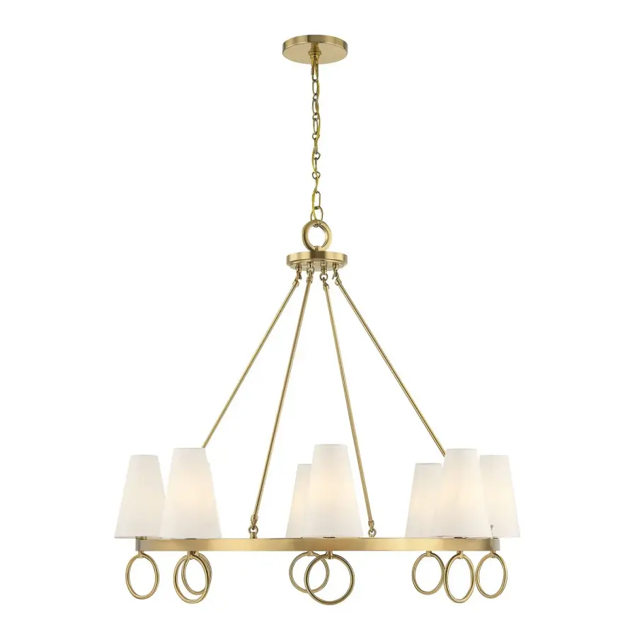Wilkes Eight Light Chandelier in Warm Brass - Image 1