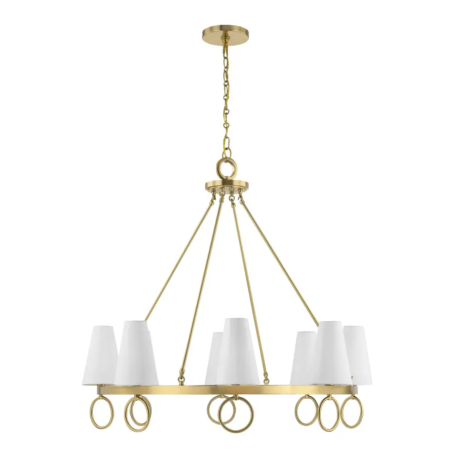 Wilkes 8-Light Chandelier in Warm Brass by Dann Foley - Image 2