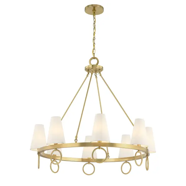 Wilkes 8-Light Chandelier in Warm Brass by Dann Foley - Image 3