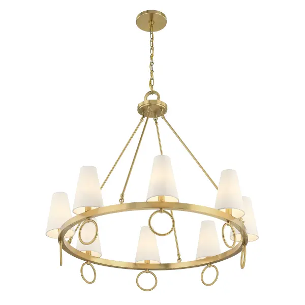 Wilkes 8-Light Chandelier in Warm Brass by Dann Foley - Image 4