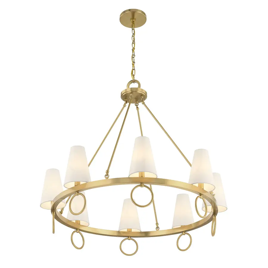 Wilkes 8-Light Chandelier in Warm Brass by Dann Foley - Image 4