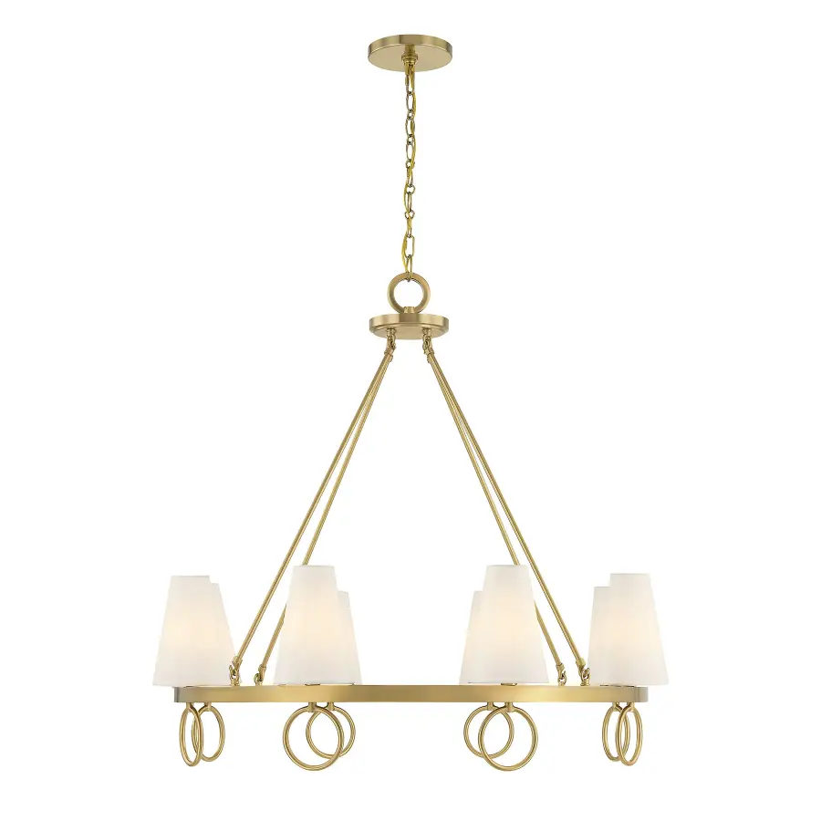 Wilkes 8-Light Chandelier in Warm Brass by Dann Foley - Image 5