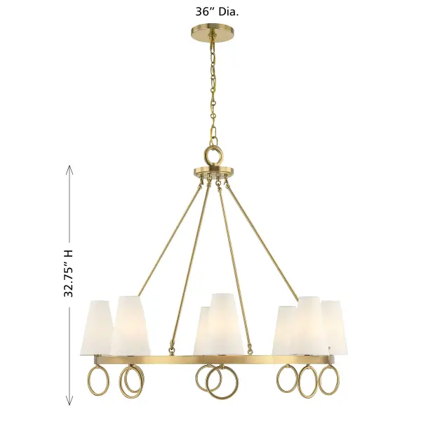 Wilkes 8-Light Chandelier in Warm Brass by Dann Foley - Image 8