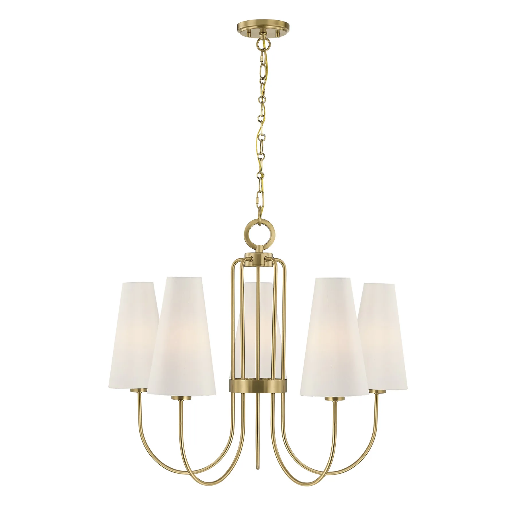 Wilkes Five Light Chandelier in Warm Brass