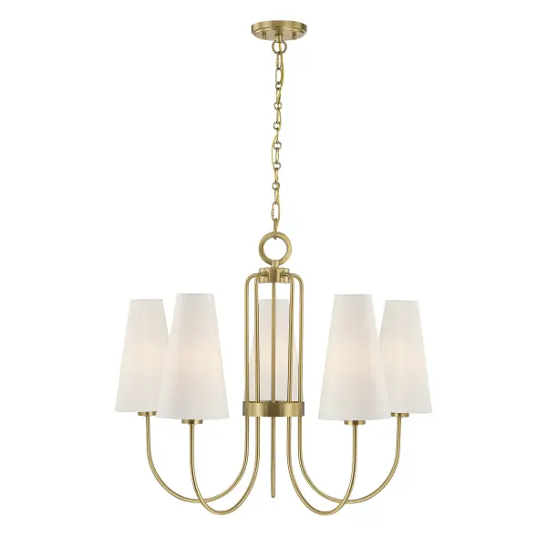 Wilkes 5-Light Chandelier in Warm Brass by Dann Foley
