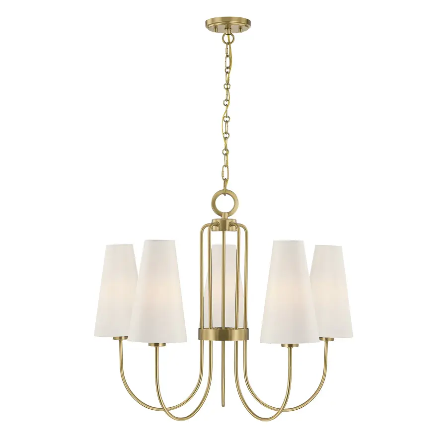 Wilkes 5-Light Chandelier in Warm Brass by Dann Foley - Image 1