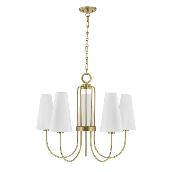 Wilkes 5-Light Chandelier in Warm Brass by Dann Foley - alternate view