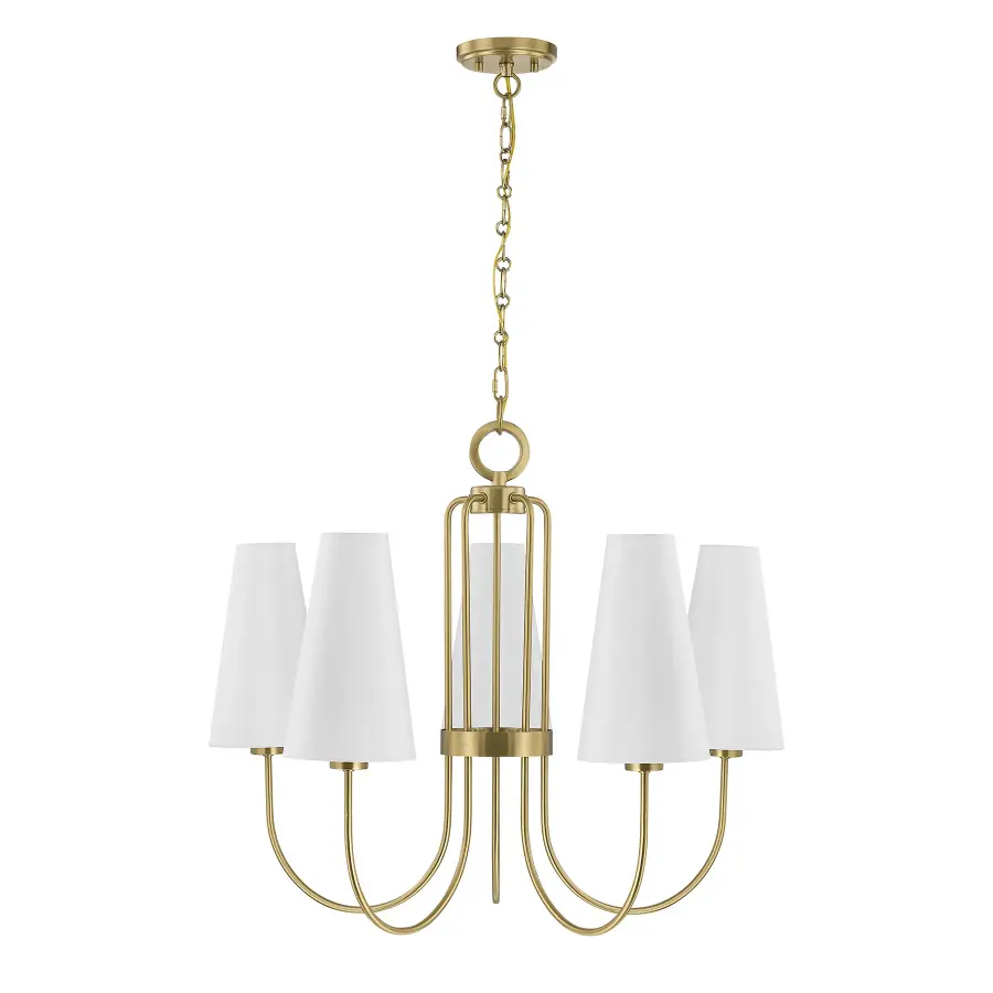 Wilkes 5-Light Chandelier in Warm Brass by Dann Foley - Image 2