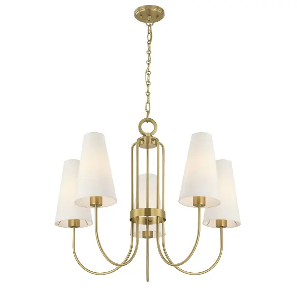 Wilkes 5-Light Chandelier in Warm Brass by Dann Foley - Image 3