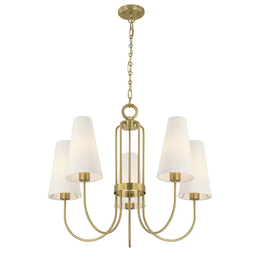 Wilkes 5-Light Chandelier in Warm Brass by Dann Foley - Image 3