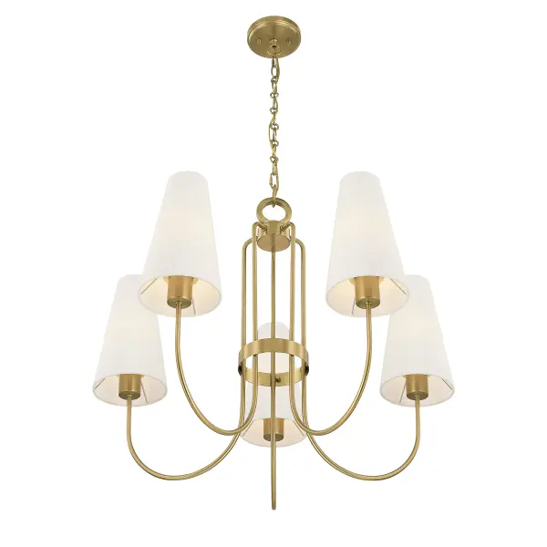 Wilkes 5-Light Chandelier in Warm Brass by Dann Foley - Image 4