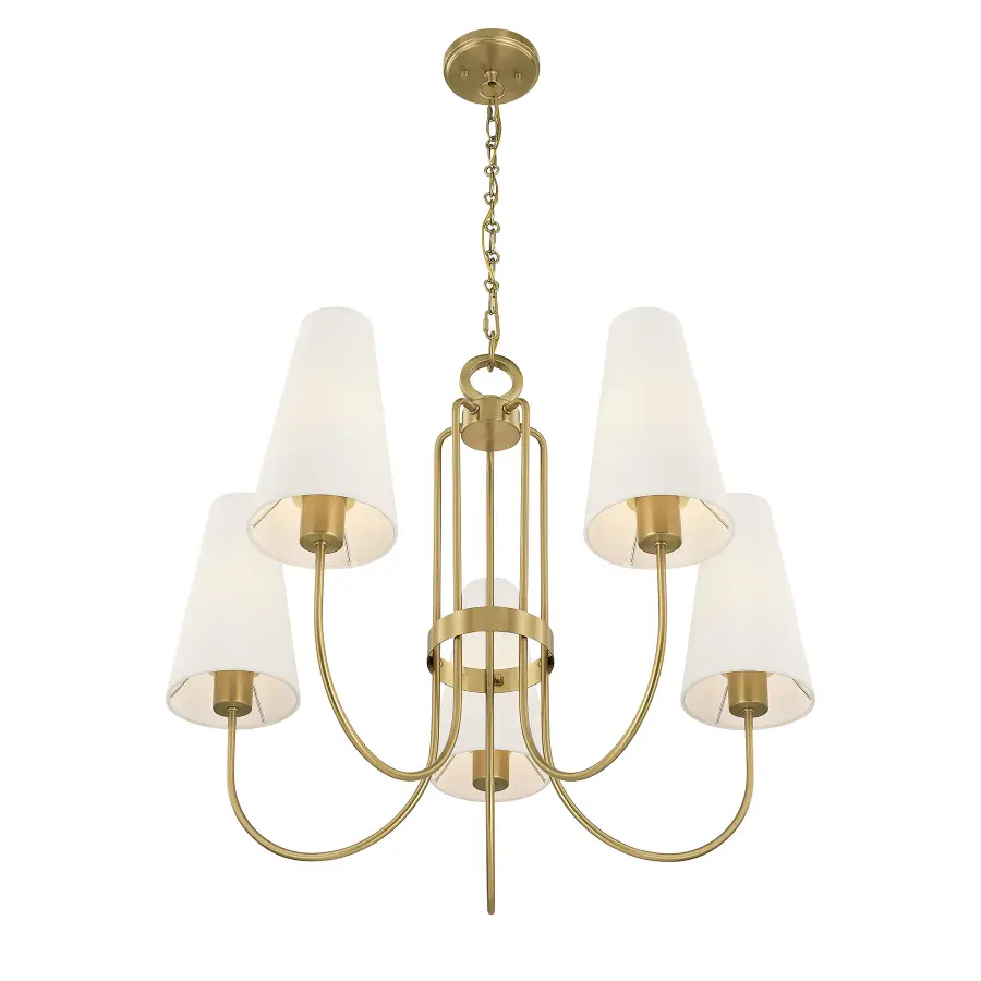Wilkes 5-Light Chandelier in Warm Brass by Dann Foley - Image 4