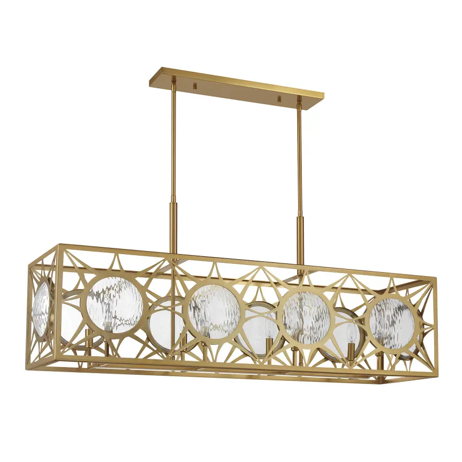 Balfour 8-Light Linear Chandelier in Warm Brass - Image 2