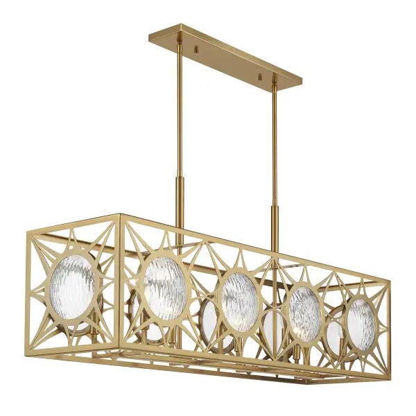 Balfour 8-Light Linear Chandelier in Warm Brass - Image 4