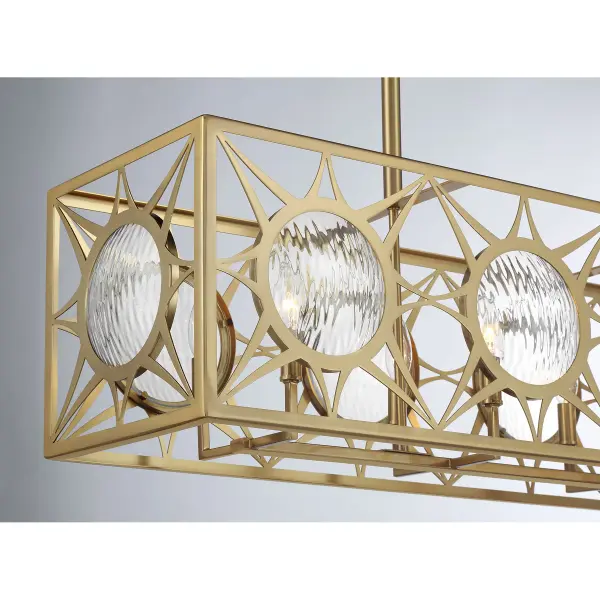 Balfour 8-Light Linear Chandelier in Warm Brass - Image 7