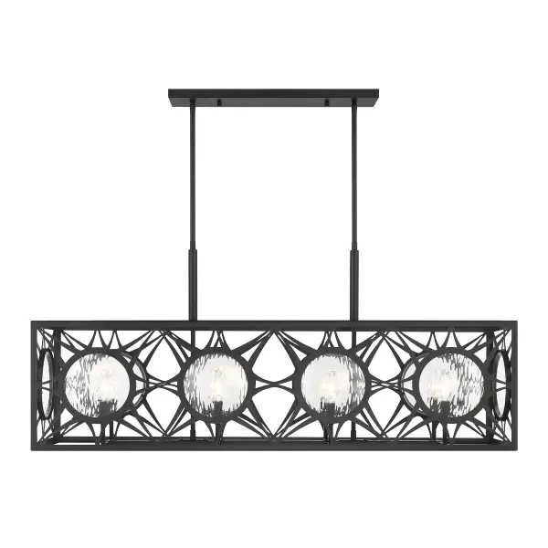 Balfour 8-Light Linear Chandelier in Matte Black - Image 3
