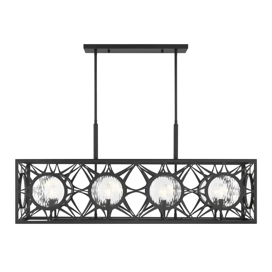 Balfour 8-Light Linear Chandelier in Matte Black - Image 3