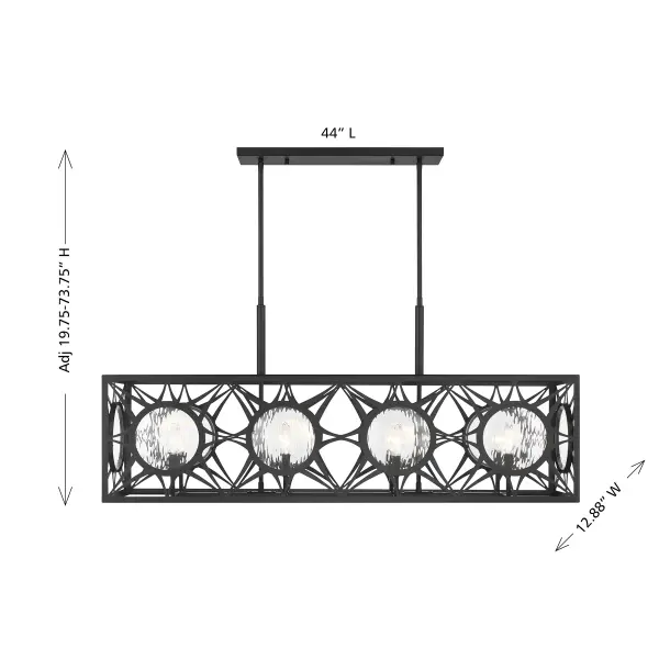 Balfour 8-Light Linear Chandelier in Matte Black - Image 8