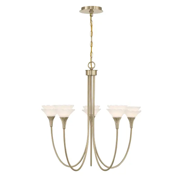Florena 5-Light Chandelier in Noble Brass by Breegan Jane