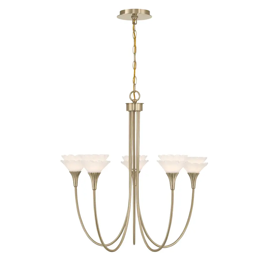 Florena 5-Light Chandelier in Noble Brass by Breegan Jane - Image 1