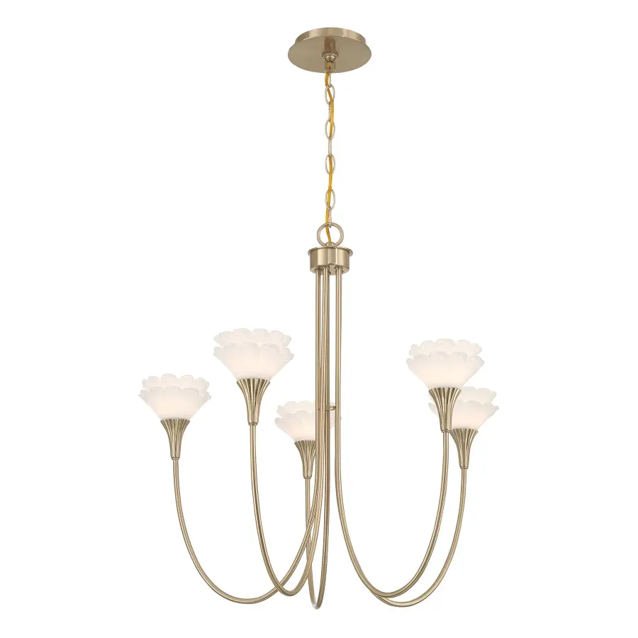 Florena 5-Light Chandelier in Noble Brass by Breegan Jane - Image 5