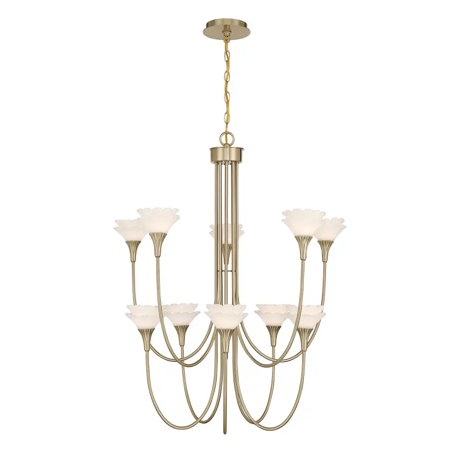 Florena 10-Light Chandelier in Noble Brass by Breegan Jane - Image 1