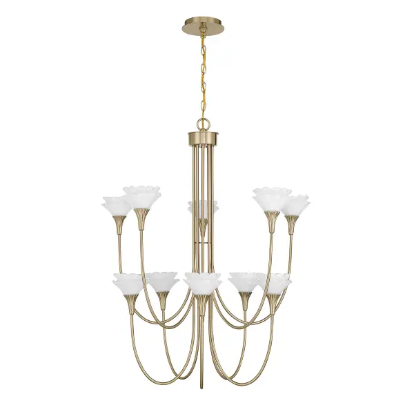 Florena 10-Light Chandelier in Noble Brass by Breegan Jane - alternate view