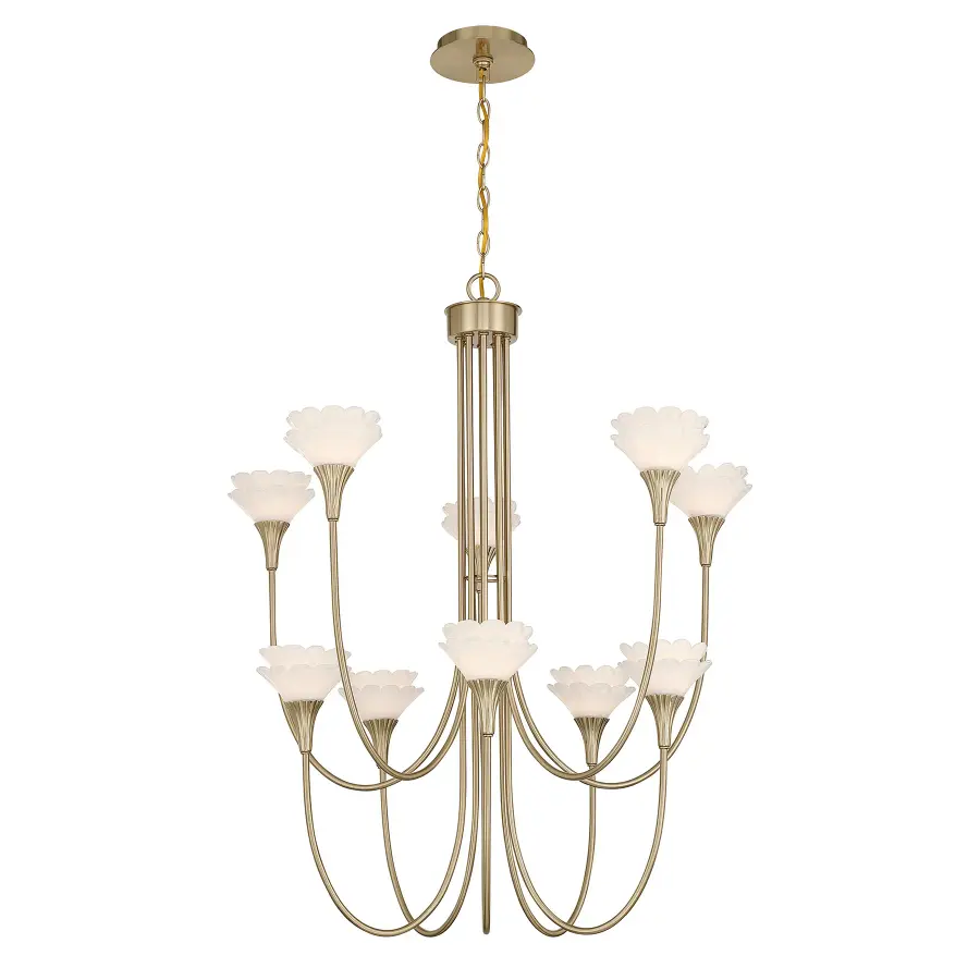 Florena 10-Light Chandelier in Noble Brass by Breegan Jane - Image 3