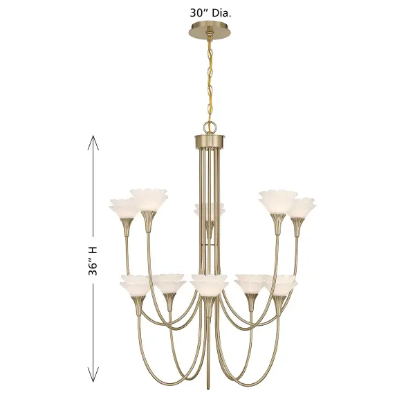 Florena 10-Light Chandelier in Noble Brass by Breegan Jane - Image 7
