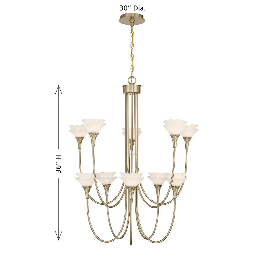 Florena 10-Light Chandelier in Noble Brass by Breegan Jane - Image 7