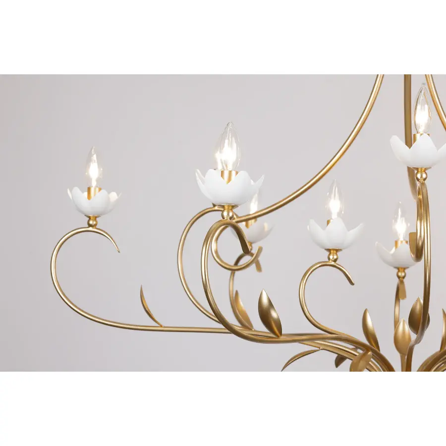 Muse 12-Light Chandelier in French Gold and White Cashmere by Breegan Jane - Image 5