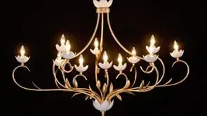 Muse 12-Light Chandelier in French Gold and White Cashmere by Breegan Jane - Image 6