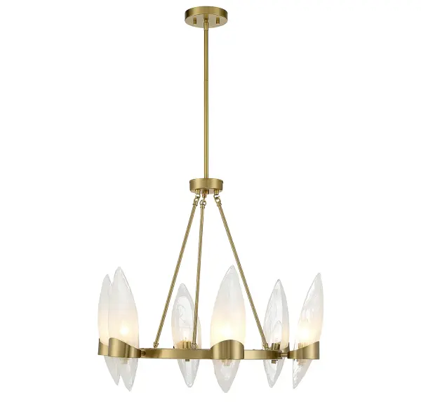 Nouvel 6-Light Chandelier in Warm Brass - Image 1