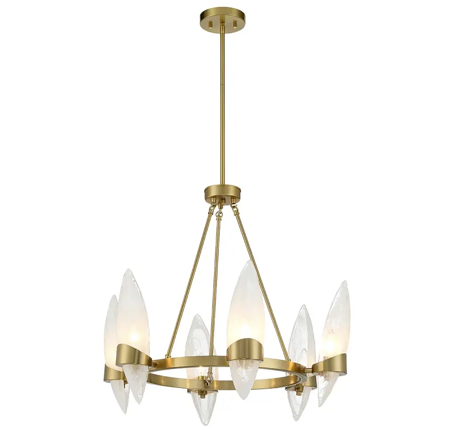 Nouvel 6-Light Chandelier in Warm Brass - Image 3