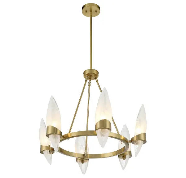 Nouvel 6-Light Chandelier in Warm Brass - Image 4