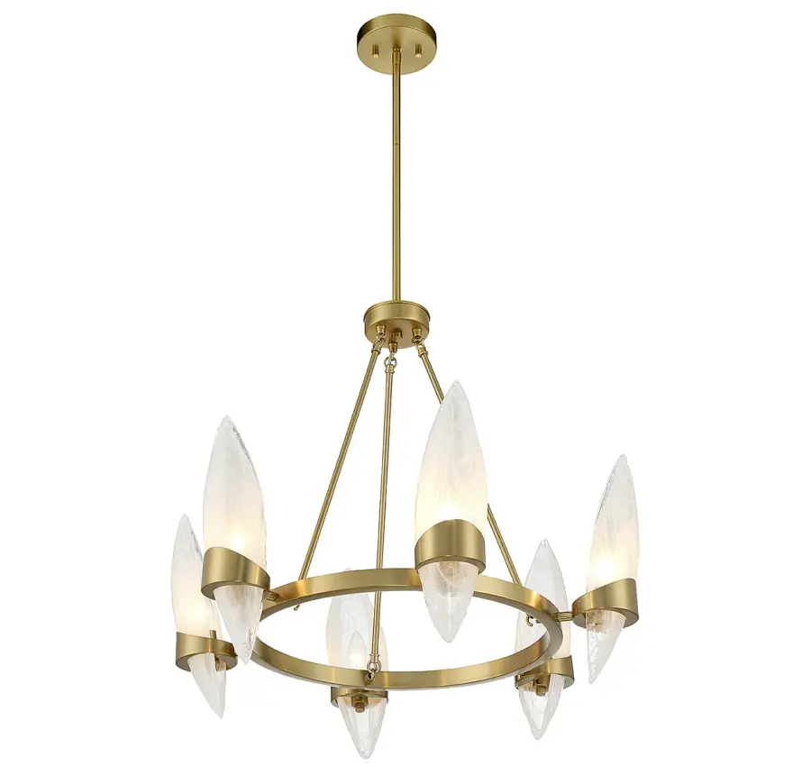 Nouvel 6-Light Chandelier in Warm Brass - Image 4