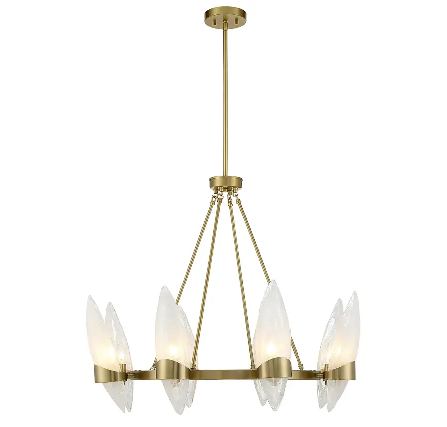 Nouvel 8-Light Chandelier in Warm Brass - Image 1