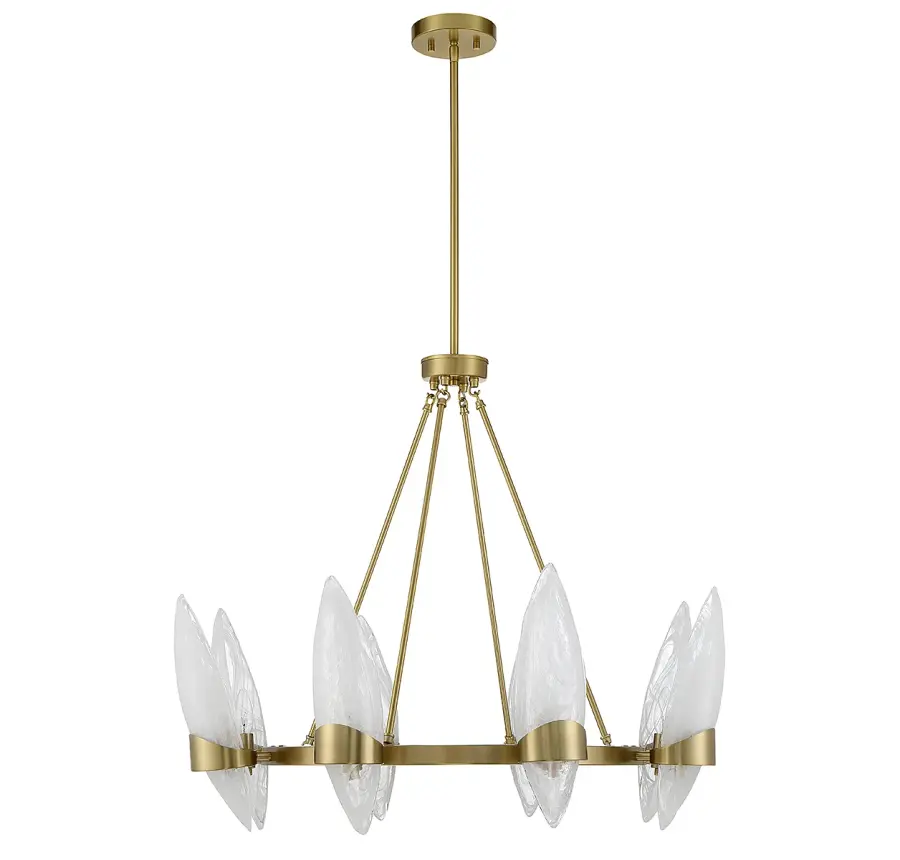 Nouvel 8-Light Chandelier in Warm Brass - Image 2