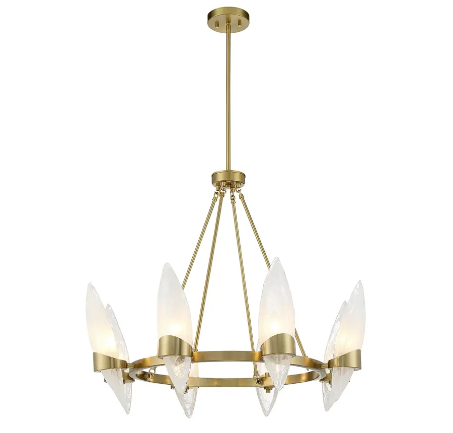 Nouvel 8-Light Chandelier in Warm Brass - Image 3