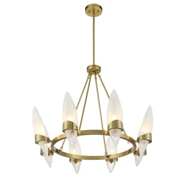 Nouvel 8-Light Chandelier in Warm Brass - Image 4