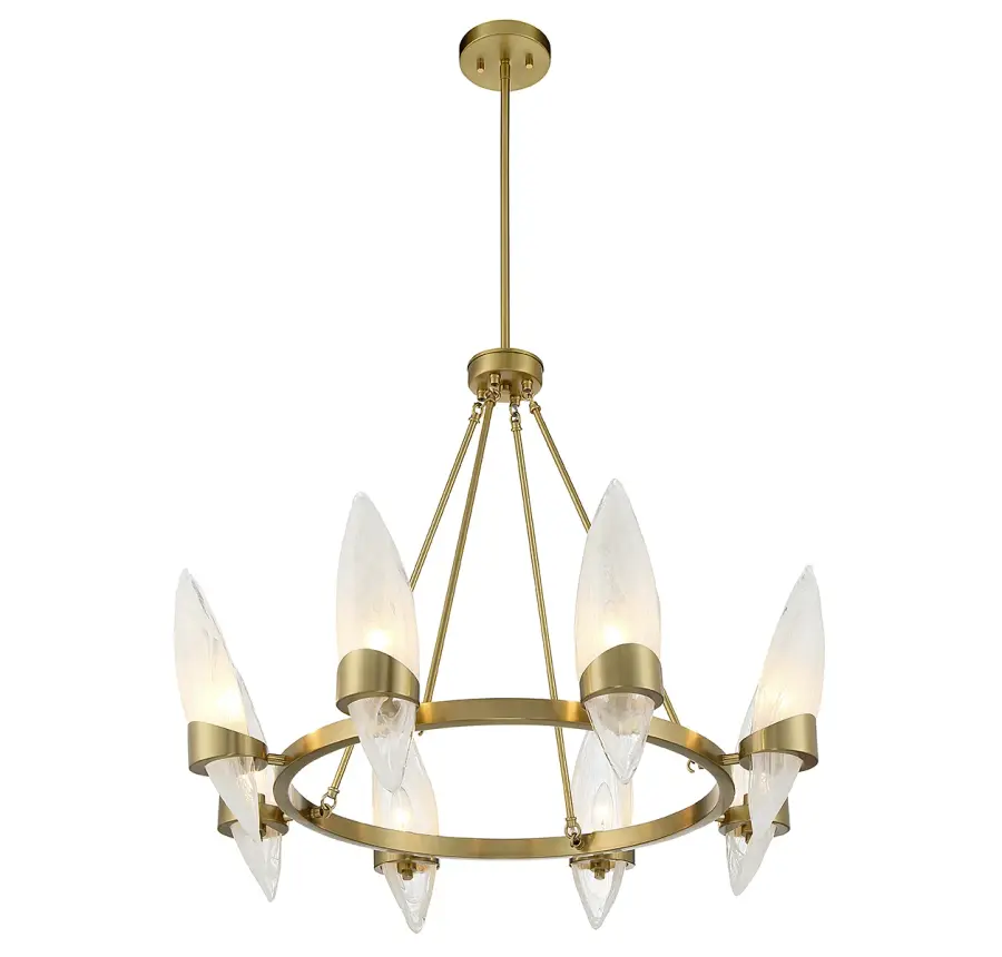 Nouvel 8-Light Chandelier in Warm Brass - Image 4