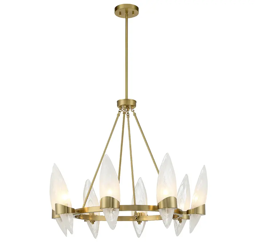 Nouvel 8-Light Chandelier in Warm Brass - Image 5