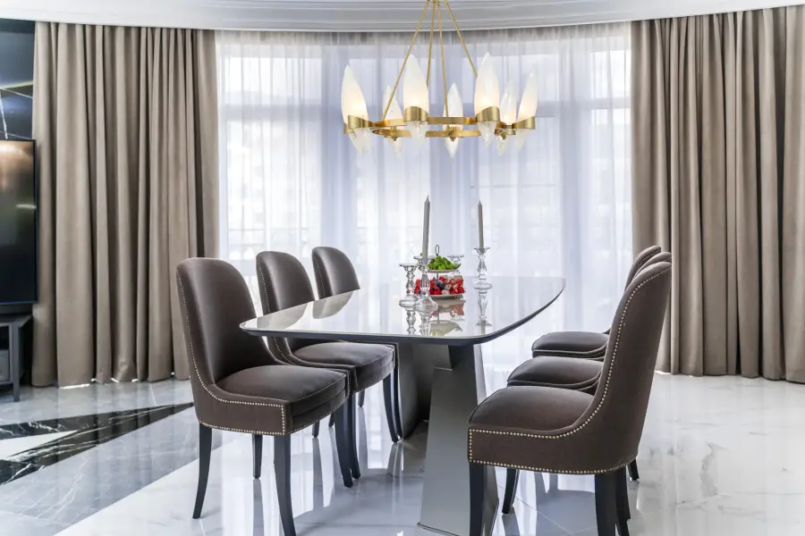 Nouvel 8-Light Chandelier in Warm Brass - Image 6