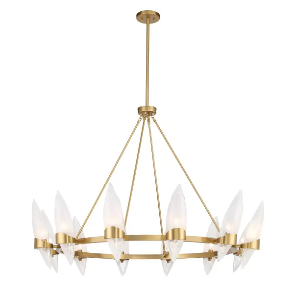 Nouvel 12-Light Chandelier in Warm Brass - Image 3